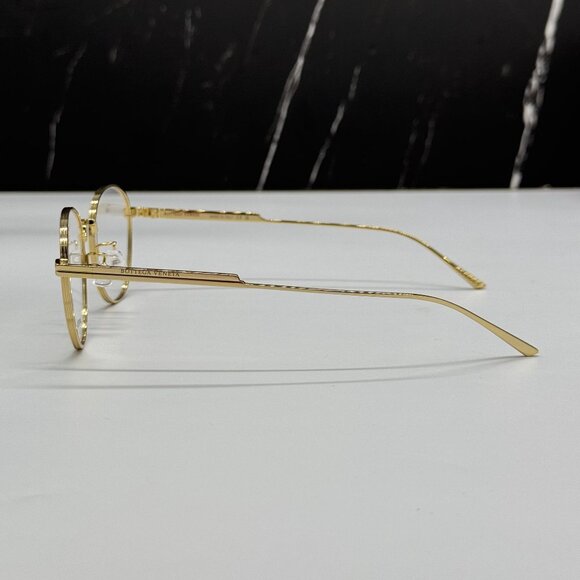 NEW BOTTEGA VENETA BV1016OA 002 ROUND GOLD UNISEX EYEGLASSES BOTTEGA VENETA - Picture 5 of 10